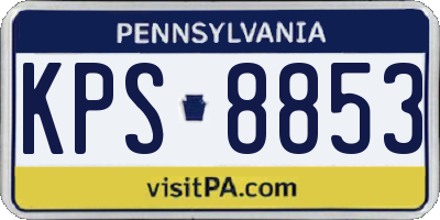 PA license plate KPS8853