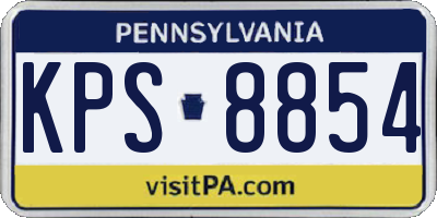 PA license plate KPS8854