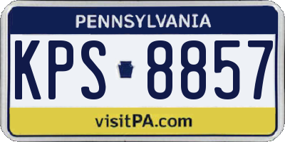 PA license plate KPS8857