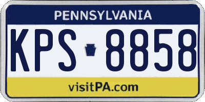 PA license plate KPS8858
