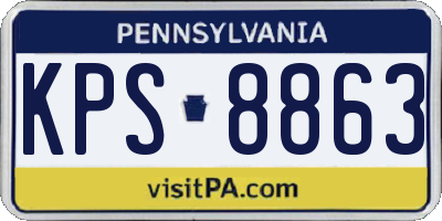 PA license plate KPS8863