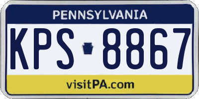 PA license plate KPS8867