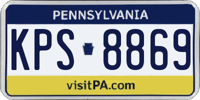 PA license plate KPS8869