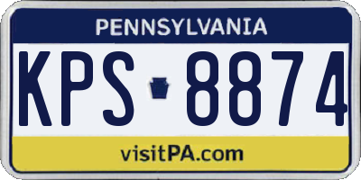 PA license plate KPS8874