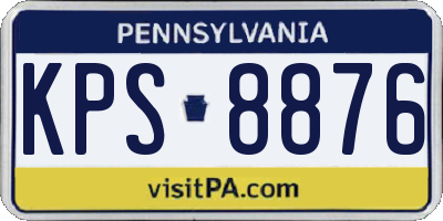 PA license plate KPS8876