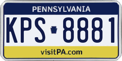 PA license plate KPS8881