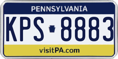 PA license plate KPS8883