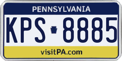PA license plate KPS8885