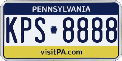PA license plate KPS8888