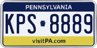 PA license plate KPS8889