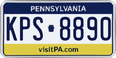 PA license plate KPS8890