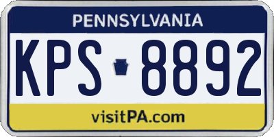 PA license plate KPS8892
