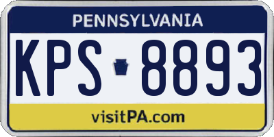 PA license plate KPS8893
