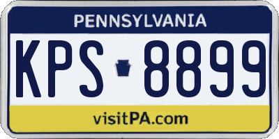 PA license plate KPS8899