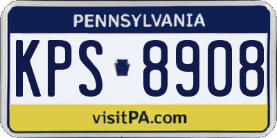 PA license plate KPS8908