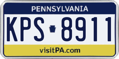 PA license plate KPS8911