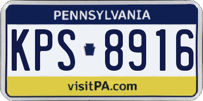 PA license plate KPS8916