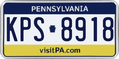 PA license plate KPS8918