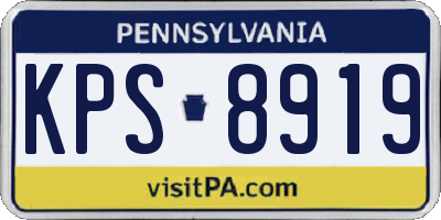 PA license plate KPS8919