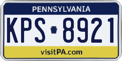 PA license plate KPS8921