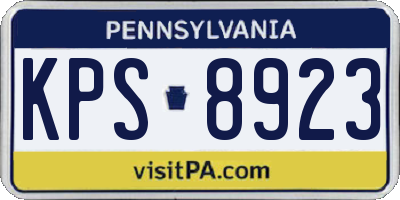 PA license plate KPS8923
