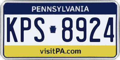 PA license plate KPS8924