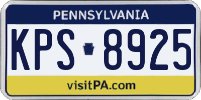 PA license plate KPS8925