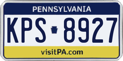 PA license plate KPS8927