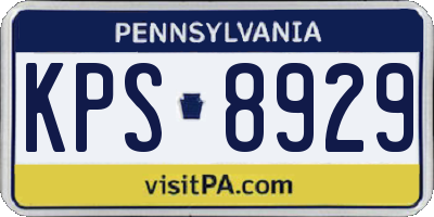 PA license plate KPS8929
