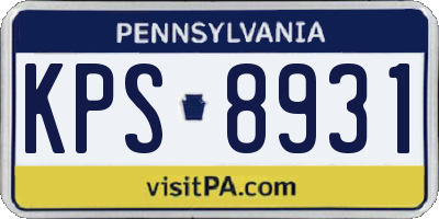 PA license plate KPS8931
