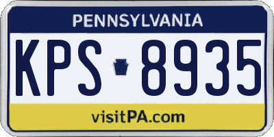 PA license plate KPS8935