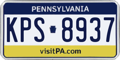 PA license plate KPS8937