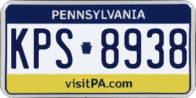 PA license plate KPS8938