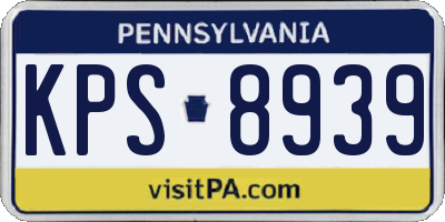 PA license plate KPS8939