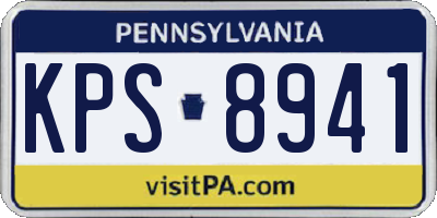PA license plate KPS8941