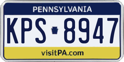 PA license plate KPS8947