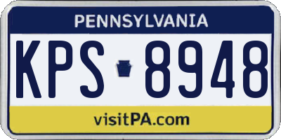 PA license plate KPS8948