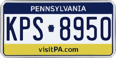 PA license plate KPS8950