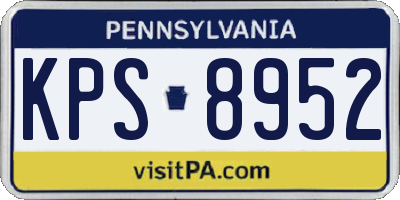 PA license plate KPS8952