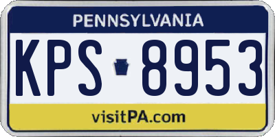 PA license plate KPS8953