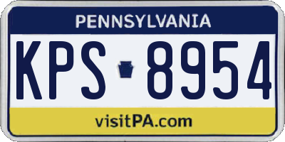 PA license plate KPS8954