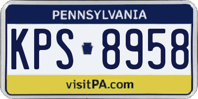 PA license plate KPS8958
