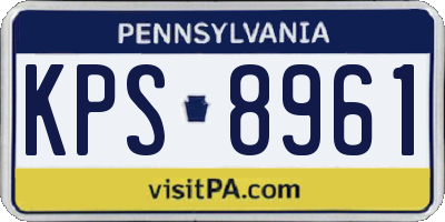 PA license plate KPS8961
