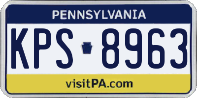 PA license plate KPS8963