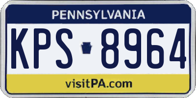 PA license plate KPS8964