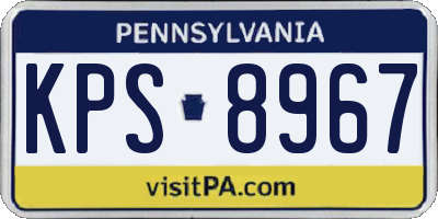 PA license plate KPS8967