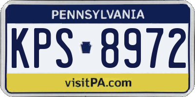PA license plate KPS8972