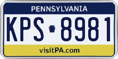 PA license plate KPS8981
