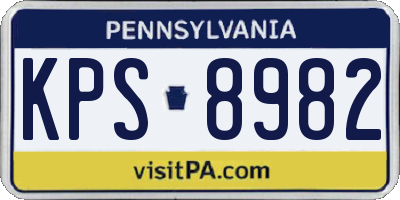 PA license plate KPS8982