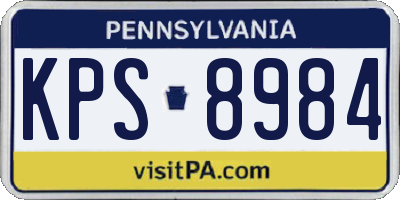 PA license plate KPS8984